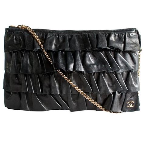 chanel ruffle clutch